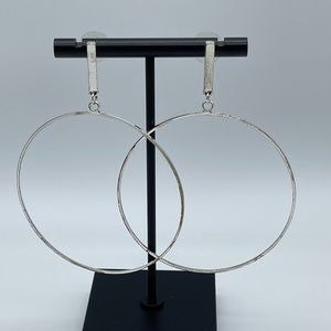 Silver Hoop Earrings - Pierced
